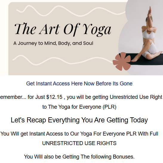 Yoga for Everyone (PLR)Review